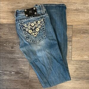 Stylish Vintage Miss Me Blue Embellished Women's Jeans